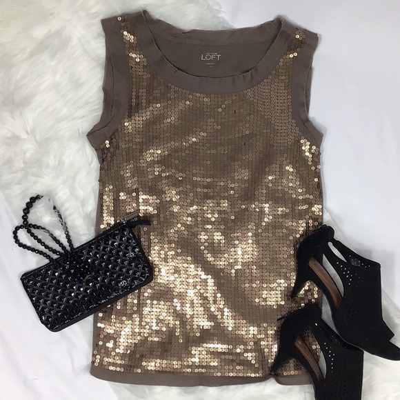Loft Sequined Tank Top - Picture 2 of 4